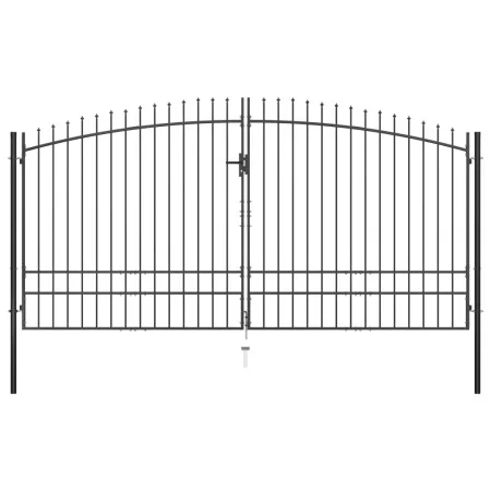 Double gate for fence with spearheads 400x248 cm by vidaXL, garden gates - Ref: Foro24-145742, Price: 295,43 €, Discount: %