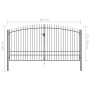 Double gate for fence with spearheads 400x248 cm by vidaXL, garden gates - Ref: Foro24-145742, Price: 297,59 €, Discount: %