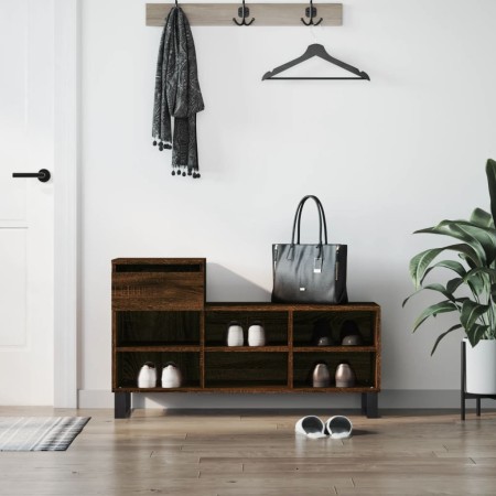 Mueble zapatero madera contrachapada roble marrón 102x36x60 cm