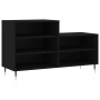 Mueble zapatero madera contrachapada negro 102x36x60 cm