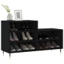 Mueble zapatero madera contrachapada negro 102x36x60 cm