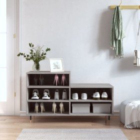 Mueble zapatero madera contrachapada gris Sonoma 102x36x60 cm en Zapateros y organizadores de calzado | Comprar online en Foro24