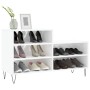 Mueble zapatero madera contrachapada blanco brillo 102x36x60 cm