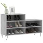 Mueble zapatero madera contrachapada gris hormigón 102x36x60 cm