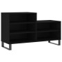 Mueble zapatero madera contrachapada negro 102x36x60 cm