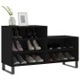 Mueble zapatero madera contrachapada negro 102x36x60 cm