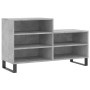 Mueble zapatero madera contrachapada gris hormigón 102x36x60 cm