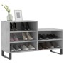 Mueble zapatero madera contrachapada gris hormigón 102x36x60 cm