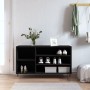 Mueble zapatero madera contrachapada negro 102x36x60 cm