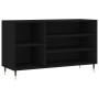 Mueble zapatero madera contrachapada negro 102x36x60 cm