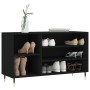 Mueble zapatero madera contrachapada negro 102x36x60 cm