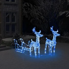 Reindeer and sleigh Christmas ornament 160 LEDs acrylic 130 cm by vidaXL, Christmas lights - Ref: Foro24-328520, Price: 93,91...