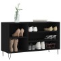 Mueble zapatero madera contrachapada negro 102x36x60 cm