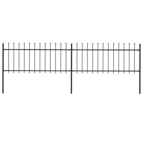 Gartenzaun mit Speerspitzen aus schwarzem Stahl 3,4x0,8 m von vidaXL, Zaunpaneele - Ref: Foro24-277603, Preis: 104,04 €, Raba...