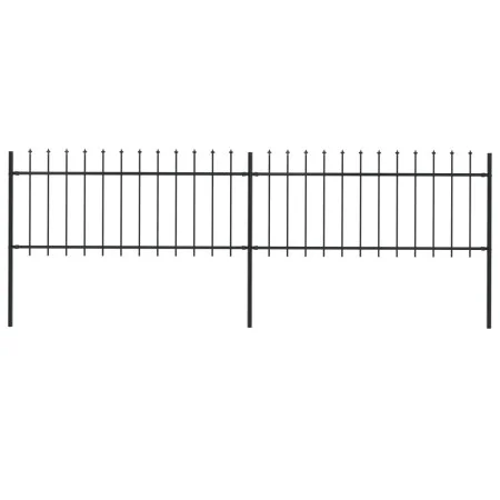 Garden fence with black steel spearheads 3.4x0.8 m by vidaXL, fence panels - Ref: Foro24-277603, Price: 105,43 €, Discount: %