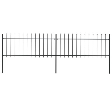 Gartenzaun mit Speerspitzen aus schwarzem Stahl 3,4x0,8 m von vidaXL, Zaunpaneele - Ref: Foro24-277603, Preis: 104,04 €, Raba...