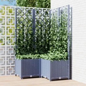 Planter with trellis PP dark gray 80x80x136 cm by vidaXL, Pots and planters - Ref: Foro24-318255, Price: 102,29 €, Discount: %