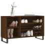 Mueble zapatero madera contrachapada roble marrón 102x36x60 cm