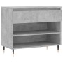 Mueble zapatero madera contrachapada gris hormigón 70x36x60 cm