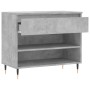 Mueble zapatero madera contrachapada gris hormigón 70x36x60 cm
