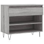 Mueble zapatero madera contrachapada gris Sonoma 70x36x60 cm