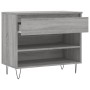 Mueble zapatero madera contrachapada gris Sonoma 70x36x60 cm