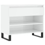 Mueble zapatero madera contrachapada blanco brillo 70x36x60 cm