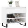 Mueble zapatero madera contrachapada blanco brillo 70x36x60 cm