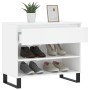 Mueble zapatero madera contrachapada blanco brillo 70x36x60 cm
