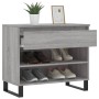 Mueble zapatero madera contrachapada gris Sonoma 70x36x60 cm