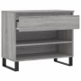 Mueble zapatero madera contrachapada gris Sonoma 70x36x60 cm