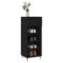Mueble zapatero madera contrachapada negro 40x36x105 cm