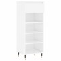 Mueble zapatero madera contrachapada blanco brillo 40x36x105 cm