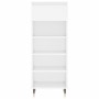 Mueble zapatero madera contrachapada blanco brillo 40x36x105 cm