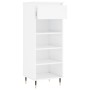 Mueble zapatero madera contrachapada blanco brillo 40x36x105 cm