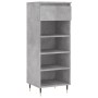 Mueble zapatero madera contrachapada gris hormigón 40x36x105 cm