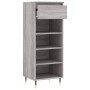 Mueble zapatero madera contrachapada gris Sonoma 40x36x105 cm