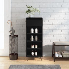 Mueble zapatero madera contrachapada negro 40x36x105 cm Mueble zapatero madera contrachapada negro 40x36x105 cm