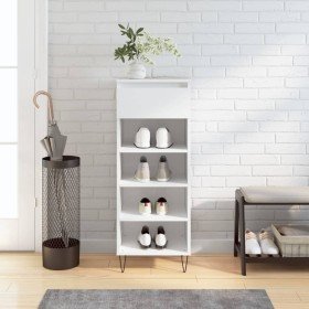 Mueble zapatero madera contrachapada blanco brillo 40x36x105 cm en Zapateros y organizadores de calzado | Comprar online en Foro