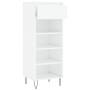 Mueble zapatero madera contrachapada blanco brillo 40x36x105 cm