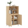 Aparador alto madera contrachapada color roble 60x36x110 cm