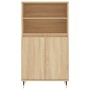 Aparador alto madera contrachapada color roble 60x36x110 cm