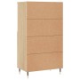 Aparador alto madera contrachapada color roble 60x36x110 cm