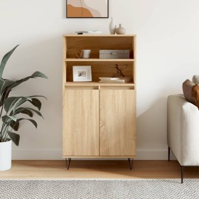 Aparador alto madera contrachapada color roble 60x36x110 cm Aparador alto madera contrachapada color roble 60x36x110 cm