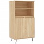 Aparador alto madera contrachapada color roble 60x36x110 cm