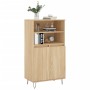 Aparador alto madera contrachapada color roble 60x36x110 cm