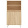 Aparador alto madera contrachapada color roble 60x36x110 cm