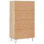 Aparador alto madera contrachapada color roble 60x36x110 cm