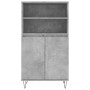 Aparador alto madera contrachapada gris hormigón 60x36x110 cm