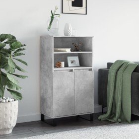 Aparador alto madera contrachapada gris hormigón 60x36x110 cm Aparador alto madera contrachapada gris hormigón 60x36x110 cm